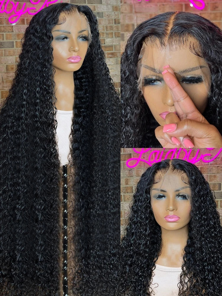 Deep Wave Hd Lace Front Human Hair Curly Wigs