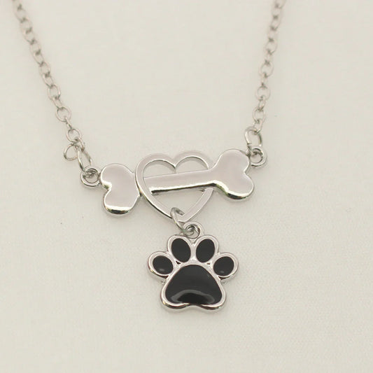 Cute Fashion Dog's Paw Love Necklace For Women