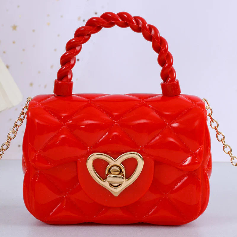 Plastic Transparent Jelly Mini Love Handbag