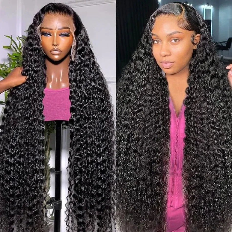 Brazilian Transparent preplucked curly wigs